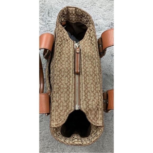 Vintage Y2k Coach soho pleated brown signature C print satchel shoulder bag - Picture 5 of 8